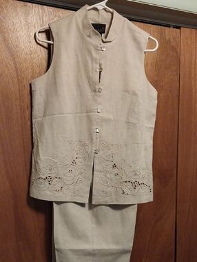 Scarlett Beige Two-Piece Linen Blend Set